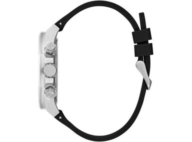 GUESS RELOJ HOMBRE, CAJA DE ACERO INOXIDABLE, AGUA RESISTE, BANDA SILICONA, CUARZO EXACTO - 6