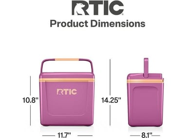 RTIC HIELERA DE VIAJE PERSONAL, COMPACTA, PORTÁTIL PARA ALIMENTOS Y BEBIDAS, CAPACIDAD 12 LATAS - 4