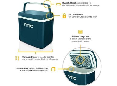 RTIC HIELERA PERSONAL DE 8 CUARTOS, COMPACTA, AISLADA Y PORTÁTIL IDEAL PARA ALIMENTOS Y BEBIDAS - 2