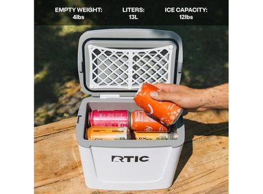 HIELERA PERSONAL RTIC, COMPACTA Y PORTÁTIL PARA CAMPING, PICNIC, PLAYA Y PESCA. CAPACIDAD PARA 12 LATAS - 3