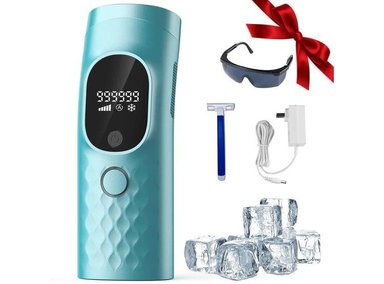 DEPILADORA LÁSER IPL PARA MUJERES Y HOMBRES CON TECNOLOGÍA DE ENFRIAMIENTO E INCLUYE AFEITADORA Y GAFAS, 999,999 DESTELLOS