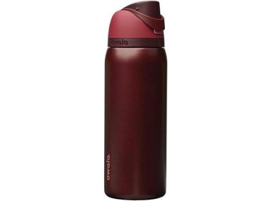 BOTELLA DE AGUA OWALA FREESIP DE ACERO INOXIDABLE GUINDA, IDEAL PARA VIAJES Y DEPORTES - 1