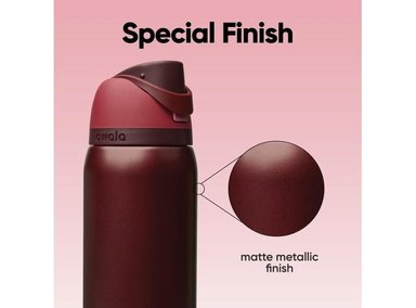 BOTELLA DE AGUA OWALA FREESIP DE ACERO INOXIDABLE GUINDA, IDEAL PARA VIAJES Y DEPORTES - 4