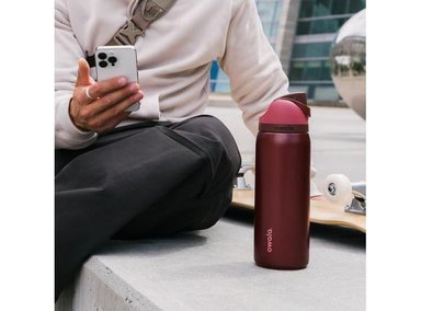BOTELLA DE AGUA OWALA FREESIP DE ACERO INOXIDABLE GUINDA, IDEAL PARA VIAJES Y DEPORTES - 6