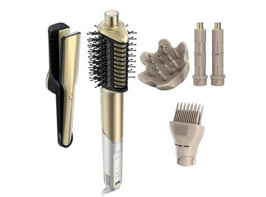 SHARK GLAM STYLER CON TECNOLOGÍA CERÁMICA, ALISADOR Y DIFUSOR PARA SECAR, RIZAR Y DAR BRILLO PROFESIONAL AL CABELLO