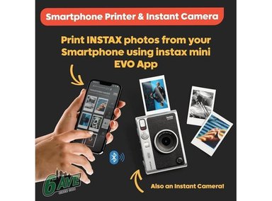 FUJIFILM INSTAX MINI EVO HÍBRIDA PAQUETE CON PELÍCULA INSTANTÁNEA, MEMORIA Y ESTUCHE DE CÁMARA NEGRO - 5