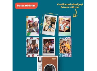 FUJIFILM INSTAX MINI EVO HÍBRIDA PAQUETE CON PELÍCULA INSTANTÁNEA, MEMORIA Y ESTUCHE DE CÁMARA NEGRO - 7