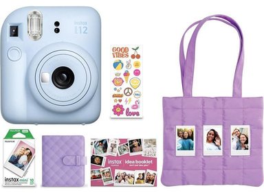 FUJIFILM INSTAX MINI BLUE HOLIDAY BUNDLE 2025 - CÁMARA Y ACCESORIOS PARA FOTOS INSTANTÁNEAS EN COLOR AZUL PASTEL - 1