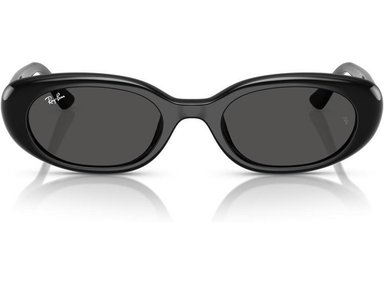 RAY-BAN RB4441D GAFAS DE SOL OVALADAS CON PROTECCIÓN UV, MARCO NEGRO, LENTES GRIS OSCURO, INCLUYE ACCESORIOS