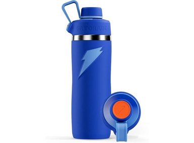 GATORADE 'OVERTIME' BOTELLA DE ACERO INOXIDABLE, TAPA GIRATORIA Y COLOR AZUL PARA DEPORTES Y ACTIVIDADES AL AIRE LIBRE