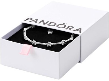 PULSERA DE PANDORA DE ESTRELLAS CELESTIALES EN PLATA DE LEY Y CIRCONITA CÚBICA CON CAJA DE REGALO