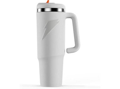 BOTELLA GATORADE CROSSOVER DE ACERO INOXIDABLE, BLANCO, DOBLE PARED PARA MANTENER FRÍAS LAS BEBIDAS POR MÁS DE 24 HORAS