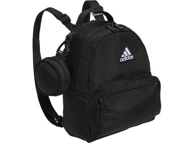 MINI MOCHILA ADIDAS MUJER, IDEAL PARA VIAJES, GIMNASIO Y FESTIVALES. COLOR NEGRO Y BLANCO