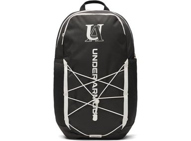 MOCHILA HUSTLE SPORT 6.0 DE UNDER ARMOUR, NEGRA, RESISTENTE AL AGUA, PARA PORTÁTIL DE 16 PULGADAS, CÓMODA Y DURADERA