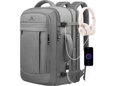 MOCHILA DE VIAJE 50L CON PUERTO USB, EXPANDIBLE, PARA LAPTOP DE 17 PULGADAS, PERFECTA PARA ACTIVIDADES DE NEGOCIOS