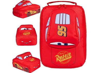 DISNEY BOLSA DE ALMUERZO LIGHTNING MCQUEEN, INCLUYE BOLSILLO DE MALLA Y ETIQUETA PARA SNACKS ESCOLARES Y VIAJES