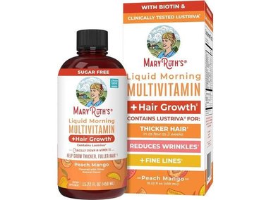 MARYRUTH ORGANICS MULTIVITAMÍNICO LÍQUIDO PARA CABELLO CON BIOTINA, CLÍNICAMENTE PROBADO, VEGANO, 10000MCG DE BIOTINA