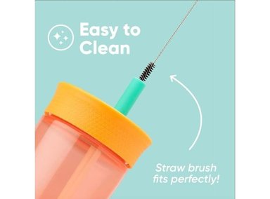 VASO DE PLÁSTICO OWALA CON AISLAMIENTO, POPOTE FLEXIBLE ANTIBERRAMES Y FÁCIL LIMPIEZA PARA NIÑOS, IDEAL PARA VIAJES Y HOGAR - 3