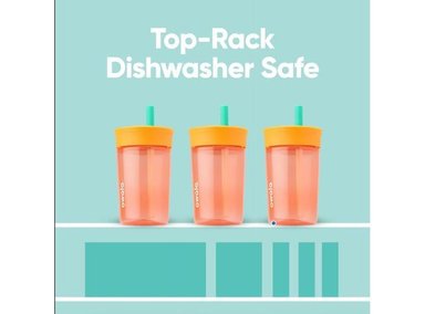 VASO DE PLÁSTICO OWALA CON AISLAMIENTO, POPOTE FLEXIBLE ANTIBERRAMES Y FÁCIL LIMPIEZA PARA NIÑOS, IDEAL PARA VIAJES Y HOGAR - 4