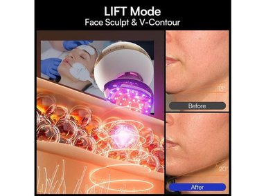 DISPOSITIVO FACIAL MICROCORRIENTE 8 EN 1 INIA SPHERA CON LUZ ROJA Y MODOS PERSONALIZADOS PARA CUIDADO EN CASA - 4