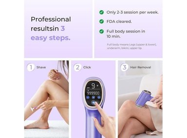 DEPILACIÓN IPL EN CASA PARA MUJERES Y HOMBRES, SEGURA E INDOLORA, CON SISTEMA DE ENFRIAMIENTO DE HIELO Y RESULTADOS DURADEROS - 3