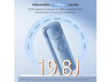 LÁSER UBROO IPL CON ENFRIAMIENTO DE HIELO PARA DEPILACIÓN INDOLORA, ADECUADO PARA HOMBRES Y MUJERES, COLOR AZUL - 4