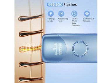 LÁSER UBROO IPL CON ENFRIAMIENTO DE HIELO PARA DEPILACIÓN INDOLORA, ADECUADO PARA HOMBRES Y MUJERES, COLOR AZUL - 5