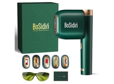 DEPILADORA IPL BOSIDIN, 6+1 MODOS, REJUVENECIMIENTO FACIAL, ENFRIAMIENTO DE HIELO, REDUCCIÓN DE VELLO PERMANENTE