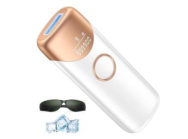 DISPOSITIVO IPL CON ENFRIAMIENTO PARA DEPILACIÓN EN CASA, ADECUADA PARA HOMBRES Y MUJERES, INCLUYE GAFAS Y AFEITADORA