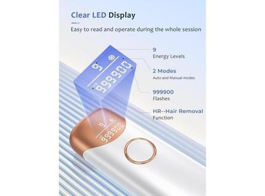 DISPOSITIVO IPL CON ENFRIAMIENTO PARA DEPILACIÓN EN CASA, ADECUADA PARA HOMBRES Y MUJERES, INCLUYE GAFAS Y AFEITADORA - 4