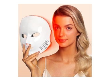 SISTEMA DE TERAPIA DE FOTONES NEWKEY LUZ LED 7 COLORES, CUIDADO FACIAL, MÁSCARA DE BELLEZA PARA ARRUGAS Y ACNÉ