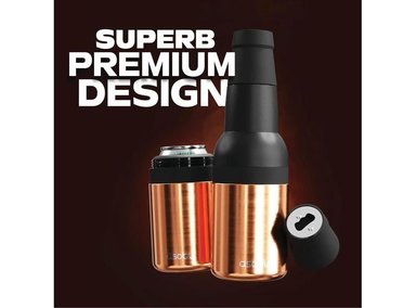 ENFRIADOR DE CERVEZA ASOBU DE ACERO INOXIDABLE CON AISLAMIENTO AL VACÍO, MANTIENE TUS BEBIDAS FRÍAS, INCLUYE DESTAPADOR Y ES LIBR - 6