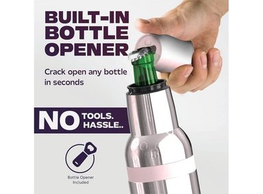 ASOBU FROSTY: ENFRIADOR DE BOTELLAS Y LATAS DE ACERO INOXIDABLE CON AISLAMIENTO Y ABREBOTELLAS INTEGRADO, LIBRE DE BPA - 3