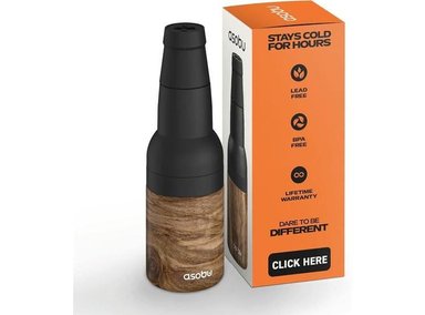 ASOBU SOPORTE PARA CERVEZA FROSTY 2 GO CON AISLAMIENTO AL VACÍO Y ABREBOTELLAS INTEGRADO, DISEÑO ELEGANTE