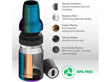 ENFRIADOR ASOBU FROSTY ACERO INOXIDABLE, DESTAPADOR INTEGRADO, COLOR OCÉANO VERDE, IDEAL PARA BOTELLAS Y LATAS - 3
