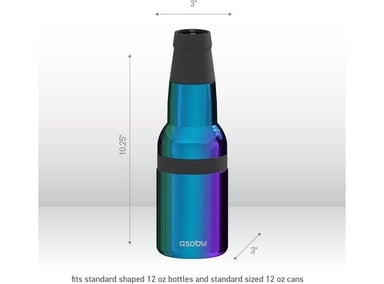 ENFRIADOR ASOBU FROSTY ACERO INOXIDABLE, DESTAPADOR INTEGRADO, COLOR OCÉANO VERDE, IDEAL PARA BOTELLAS Y LATAS - 5