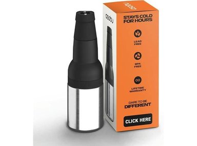 ASOBU FROSTY BEER HOLDER: ENFRIADOR DE ACERO INOXIDABLE CON AISLAMIENTO; INCLUYE ABREBOTELLAS; MANTIENE FRÍO POR 12 HORAS