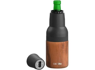 ASOBU FROSTY BEER HOLDER, ENFRIADOR DE ACERO INOXIDABLE CON AISLAMIENTO AL VACÍO Y ABREBOTELLAS INCLUIDO, LIBRE DE BPA