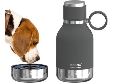 RECIPIENTE PARA PERROS ASOBU Y BOTELLA AISLANTE DE ACERO INOXIDABLE CON CUENCO DESMONTABLE PARA VIAJES