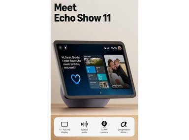 AMAZON ECHO SHOW 11 CON PANTALLA HD, MÁS ÁREA VISUAL, TECNOLOGÍA OMNISENSE Y ALEXA+, COLOR GRAFITO - 1