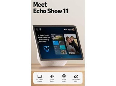 AMAZON ECHO SHOW 11: PANTALLA FULL HD VIBRANTE CON AUDIO ESPACIAL Y ACCESO A ALEXA+, COLOR BLANCO - 1