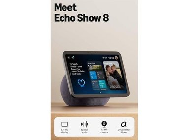 ECHO SHOW 8 DE AMAZON: PANTALLA VIBRANTE HD, AUDIO ESPACIAL Y ALEXA+ INCORPORADOS PARA SMART HOME - 1