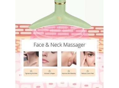 MASAJEADOR FACIAL PORTÁTIL ELÉCTRICO MS.W PARA ROSTRO Y CUELLO, 3 MODOS DE MASAJE Y CALEFACCIÓN - 3