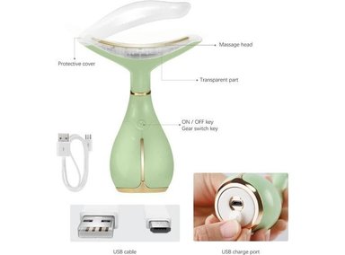 MASAJEADOR FACIAL PORTÁTIL ELÉCTRICO MS.W PARA ROSTRO Y CUELLO, 3 MODOS DE MASAJE Y CALEFACCIÓN - 6