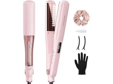 PLANCHA DE VAPOR WAVYTALK, TITANIO Y PEINE DESMONTABLE. MENOS DAÑO Y ALISADO RÁPIDO Y SUAVE