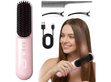 GO BRUSH - PRO INALÁMBRICO, CALOR RÁPIDO, 3 AJUSTES TEMPERATURA, CUIDADO IÓNICO Y CERÁMICO, USB-C RECARGABLE