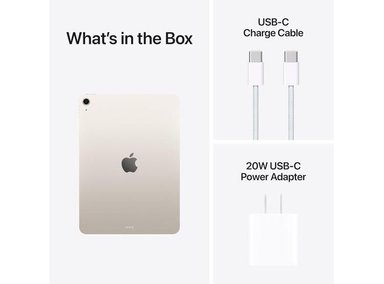 APPLE IPAD AIR: LIQUID RETINA, 512GB, CÁMARAS 12MP, WI-FI 7, TOUCH ID, BATERÍA LARGA DURACIÓN - STARLIGHT - 5