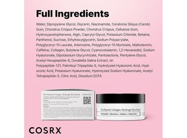 PARCHES OCULARES COSRX CON PÉPTIDOS Y COLÁGENO PARA REDUCIR HINCHAZÓN Y CÍRCULOS OSCUROS - 7