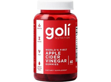 GOLIS: GOMITAS DE VINAGRE DE MANZANA CON B12, VEGANAS, 60 PIEZAS