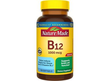 NATURE MADE VITAMINA B12, SUPLEMENTO PARA EL SOPORTE DEL METABOLISMO ENERGÉTICO Y LA SALUD CEREBRAL, 150 CÁPSULAS
